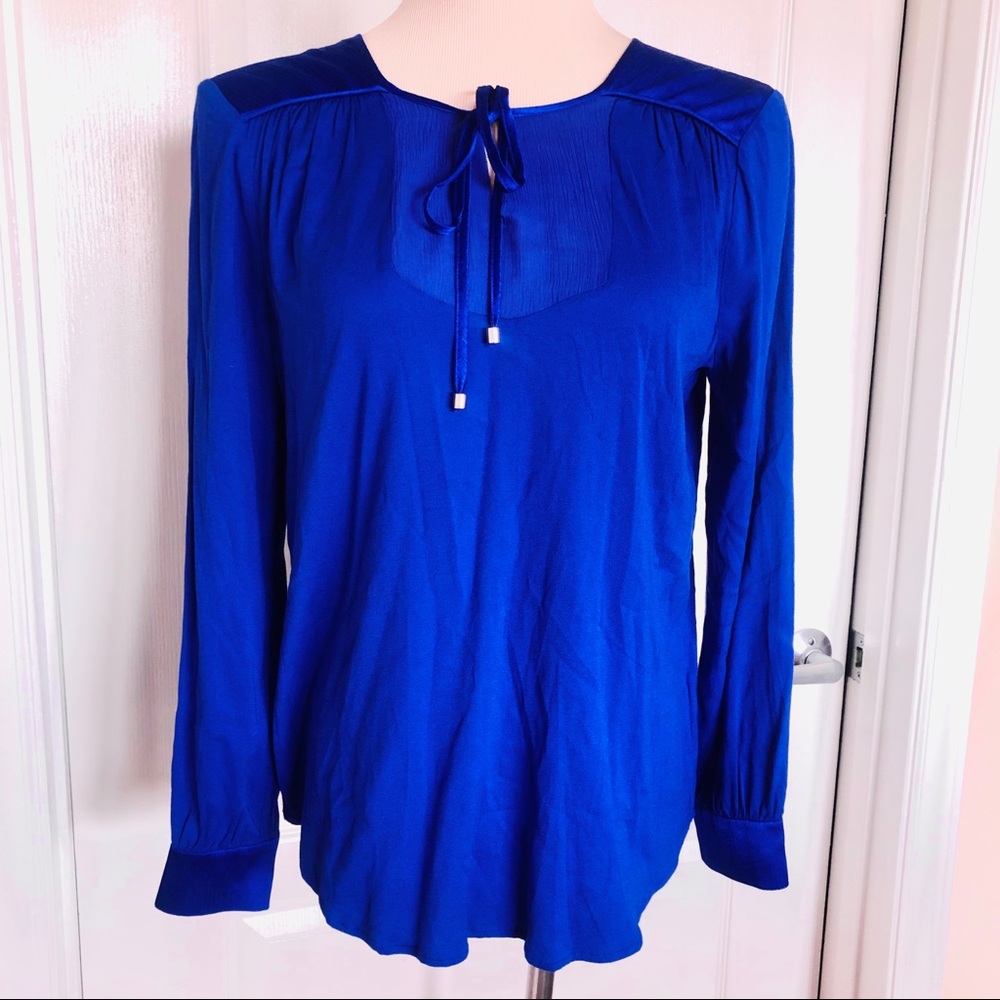 NWT Ella Moss Silk Long-Sleeve Peasant Top Small